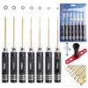 HobbyPark Hex Driver Set Hex Allen Screwdriver Kit Titanium 0.9mm/1.27mm/1.3mm/1.5mm/2.0mm/2.5mm/3.0mm