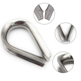 Pack of 50 Stainless Steel Thimbles, Wire Rope Thimble, 3 mm Stainless Steel, Steel Rope Thimble, 304 Stainless Steel Heart Thimble Cable, Steel Wire, for Wire Rope or Cable Thimble Rigging