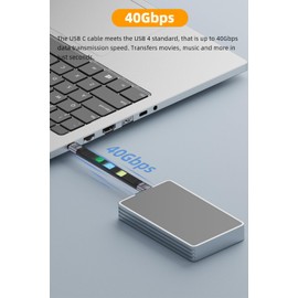 AreMe Short USB C Cable 5.3 inch, USB C to Type C 240W Fast Charging USB 4 Cable Supports 8K HD Display, 40Gbps Data Transfer for Thunderbolt 4/3, Laptop, Tablet, Phone and More