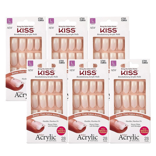 KISS Salon Acrylic Natural Nails KSAN (6 PACK, KSAN04)