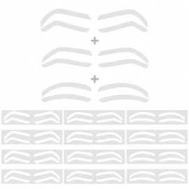 2 Bags Airbrush Eyebrow Design Stickers Stencils, Disposable Semi-permanent Auxiliary Stickers, Airbrush Brow Shaping Mapping Guide Tape Air Brush Templates for Tinting Makeup (D Type -2Bags- 24Pairs)