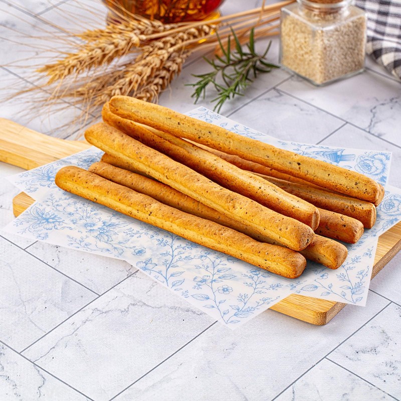 CCINEE 150Pcs Blue Floral Wax Paper Sheets for Food, Grease