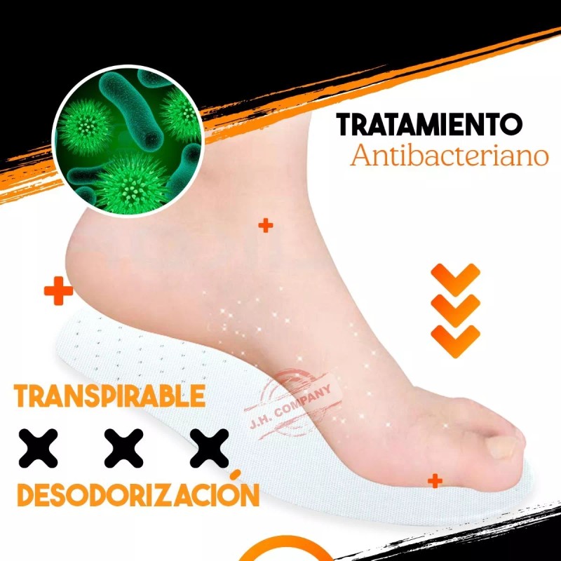 J.H. Company Plantillas Acolchonado Anti Impacto Ajustable Zapatos 9910