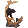 Black Bear Decor Carved Log Look Figurine of Bear and