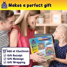 PURPLE LADYBUG SUNGEMMERS Window Gem Art Suncatcher Kits - Summer Activities for Kids, Birthday Gifts for Girls & Boys, Crafts for Ages 4-10, Fun DIY Art Kit for Kids 6-12