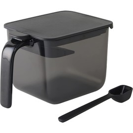 Marna K775BK Condiment Pot with Spoon (Wide / Black) Condiment Container (Moisture Proof) Condiment Container Case (Good Lock Container)
