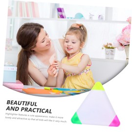 SEWACC 5pcs Triangle Shape Fluorescent Markers Vibrant Highlighters for Students Lightweight and Easy to Carry for School and Office Supplies