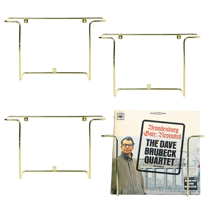 MyGift Modern Metal Wire Wall Mounted Vinyl Records Storage Racks,