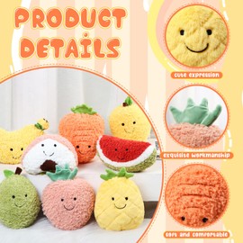 Simgoing 8 Pcs Cute Fruit Plush Pillow Stuffed Fruit Toy 8 Inch Avocado Banana Watermelon Peach Strawberry Mango Carrot Pineapple Plush Toy Kawaii Hugging Plushies for Boys Girls Birthday Party Gifts