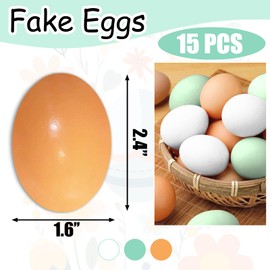 Whkvnng 15 PCS Wooden Fake Eggs,3 Colors Wood Nest Eggs for Kids Play,DIY,Easter Eggs Craft,Easter Decorations,Get Hens to Lay Eggs,Painting Chicken Coop