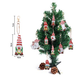 Set of 12 Diamond Painting Christmas, 5D DIY Diamond Painting Children, Diamond Painting Key Ring, Diamond Painting Pendant Set, for Christmas Decoration, Christmas Tree, Window, Hanging Winter Decor