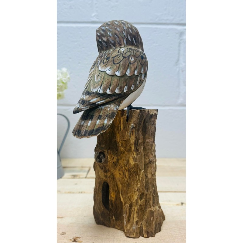 My Square Mile White Owl Ornament | Wooden Hand Carved