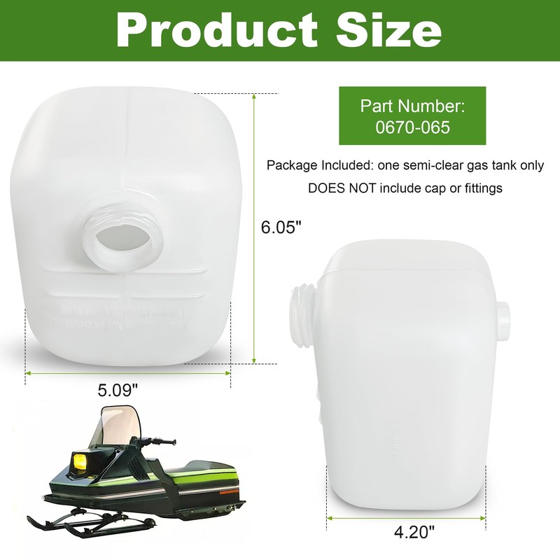 Jetuplusllc Semi-Clear Gas Tank Fit For Arctic Cat Kitty Cat