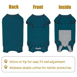 Axcimond Dog Body After Surgery Leak Protection Surgical Body Dog Castration Female Male Medical Pet Shirt Dog Onesie Wound Protection Suits for Dogs with Fastening Alternatives to Cone and Collar Blue L