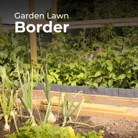 DIVCHI Grey Stone Effect Lawn Edging 10 Pcs Cobblestone Garden Border Flower Bed & Grass Path Garden Edging Fencing Plastic