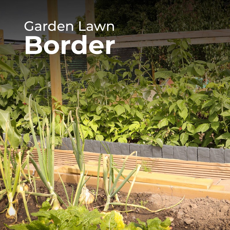 DIVCHI Grey Stone Effect Lawn Edging 10 Pcs Cobblestone Garden