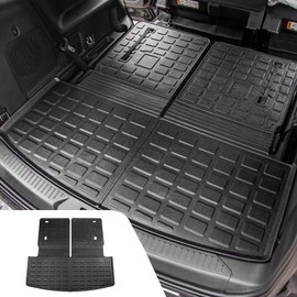Dattumar Cargo Mat Compatible with 2020-2025 Ford Explorer TPE All Weather Trunk Mat Back Seat Cover Protector for 6&7 Passenger 2024 Explorer Accessories (Upgrade Trunk Mat with Backrest Mat)