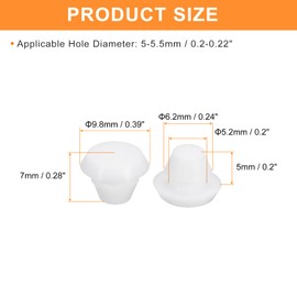 QUARKZMAN 28 Stück Gummistopfen, Runde Gummistopfen mit Snap In Verriegelung für 5-5,5mm Loch, Lochstopfen wasserdicht für Metallrohr, Möbel Endkappen Einsätze, Weiß