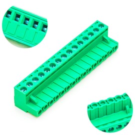 Tcenofoxy 5.08mm 2/3/4/5/6/7/8/9/10/11/12/13/14/15/16/18/20/24 Pin Phoenix Connector PCB Screw Terminal Block Connector (2Pcs 5.08M-15Pin)