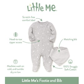 Little Me baby girls and Hat Footie, Yellow Print, Newborn US