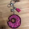 Popfizzy Bling Pink Donut Keychain for Women and Girls, Rhinestone