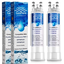LuxPure Refrigerator Water Filter Replacement Compatible with Frigidaire FPPWFU01 PurePour PWF-1 Electrolux EPPWF01 PureAdvantage PWF-1 Water Filter(2 Pack)