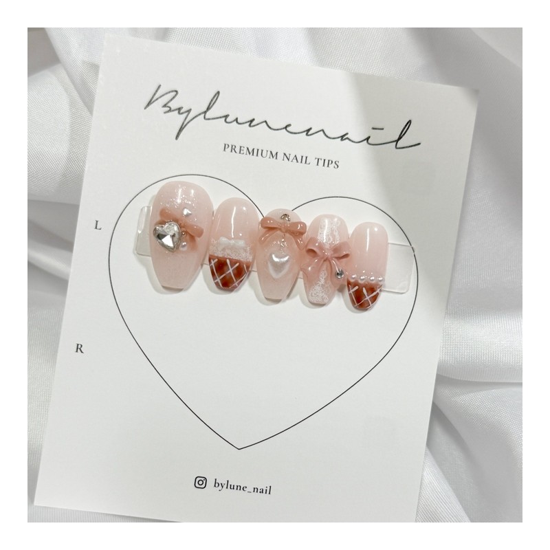Bonbon Chocolat Handmade Nail Tips Nail Tips - Almond /