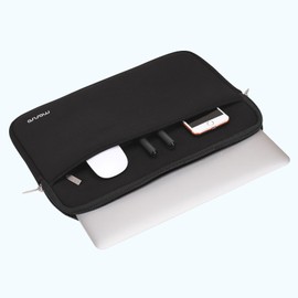 MOSISO Laptop Case 13-14 inch, 13.3 inch Laptop Sleeve Bag Compatible with MacBook Air 13.6/Pro 13/Pro 14 M5 M4 M3 M2 M1,HP Dell ASUS Lenovo,Neoprene Carrying Case with Horizontal Pocket, Black