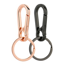 Wikavanli Metal Keychains Keyring Key Chain Ring Clip Holder Organizer for Home Car Keys Key Finder Women Men (2, Rose Gold Black)