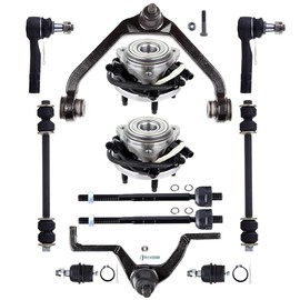 ASAPE 12Pcs Suspension Kit - Fit 1997-2001 for Mercury Mountaineer 1995-2001 for Ford Explorer, Front Upper Control Arm w/Ball Joint Front Tie Rod End Front Sway Bar End Link Wheel Hub Bearing