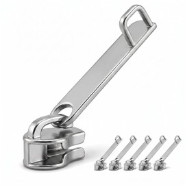 6PCS Replacement Zipper Pulls, Silver No.8 Luggage Zipper Pull Replacement