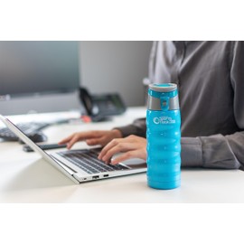 Pioneer Stainless Steel Vacuum Insulated Leakproof Screwtop Sports Flask 8 Hours Hot 24 Hours Cold with Carry Handle Hoop 350ml, 0.35L, Jelly Blue