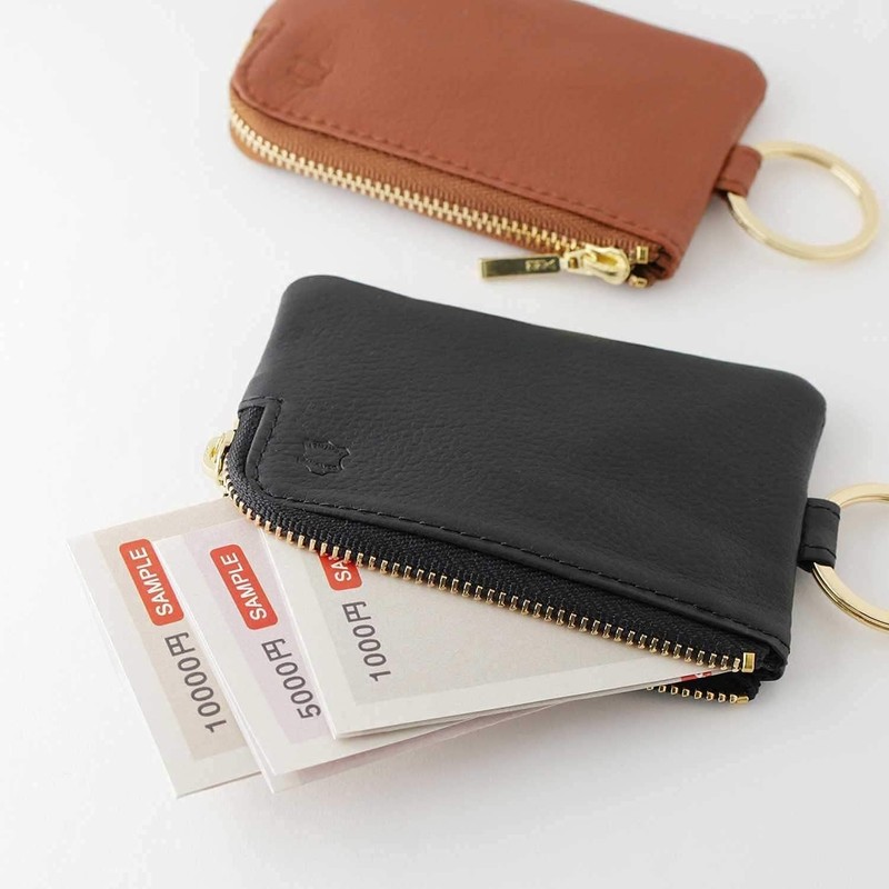 SLIP-ON Key Pouch, Mini Grayish Blue, OSL-2002-GBL, Genuine Leather, Key