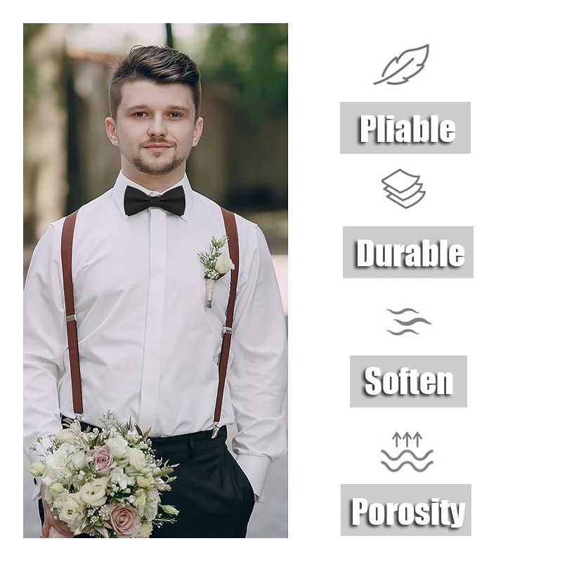 Men's Bow Tie, Solid Color Classic Pre-Tied Bow Tie, Satin
