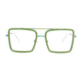 Zeelool Diva Stylish Square Eyeglasses for Women with Non-prescription Clear Lens ZJGM635348-04 Green