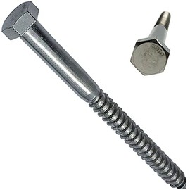 1/2" X 4" - 304 Grade Stainless Steel lag Screws, Hex Head Fasteners, Stainless Steel Screw. Use as Construction, Wood, Metal, lag Screw or mounting Screws Fasteners lag Bolts. Heavy Duty Screws. (5)