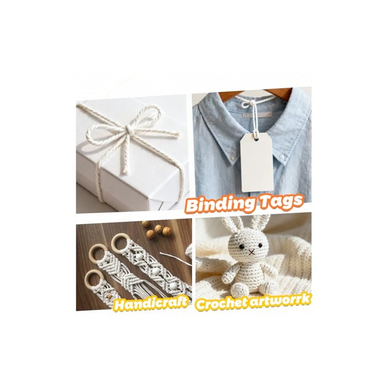 Natural Jute and Cotton Twine Bundle for Crafts and Home