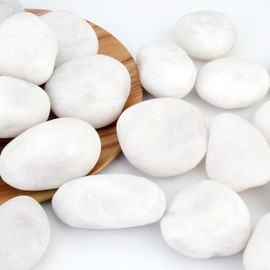 NUPICK 6lb River Rocks for Plants Indoor, 2-3Inch White Pebbles for Vases Fillers, Decorative Gravel for Fish Tank, Natural Polished Stones for Succulent, Bonsai, Landscaping, Bird Baths