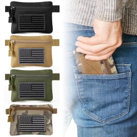 Unbranded Tactical EDC Pocket Mini Tool Waist Pouch Bag Portable Nylon Molle Utility Pouch - Orange