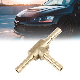 X AUTOHAUX 4mm Hose Barb Brass Joiner Tee 3 Way Adaptor for Air Water Oil Pipe