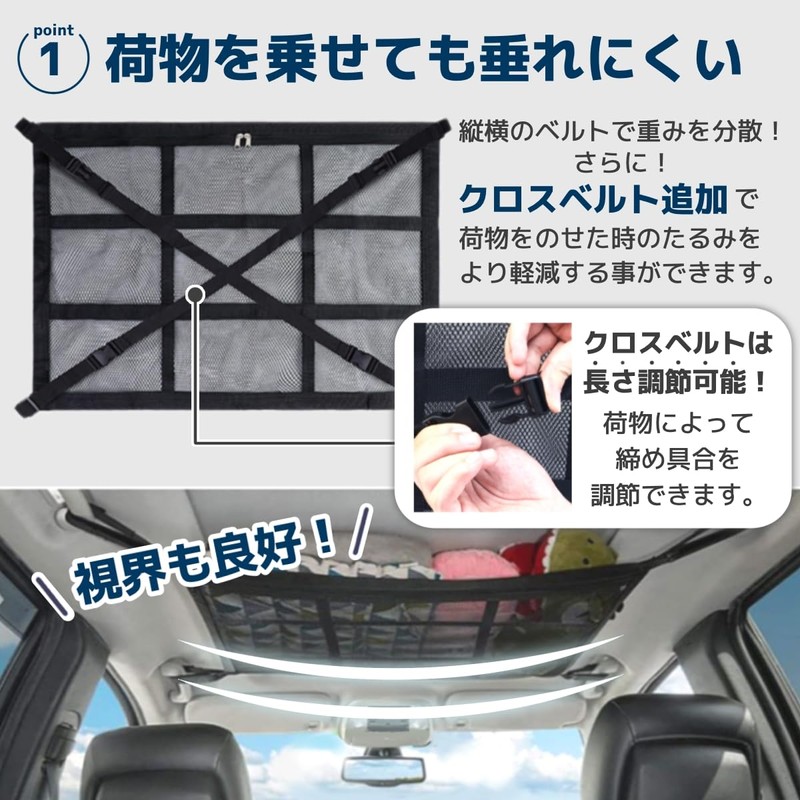 Car Ceiling Storage, Ceiling Net, Storage Goods, Roof Net, Large