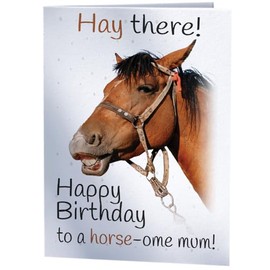 Joke Funny Horse Riding Racing Birthday Card for Mum
