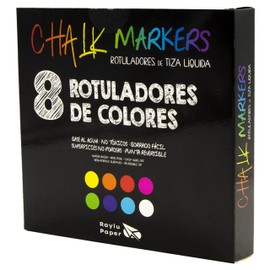 RAYLU PAPER Liquid Chalk Marker for Blackboard, Erasable and Reversible Tip, Water Based Whiteboard Markers, Ideal for Blackboards, Glass, Ceramics