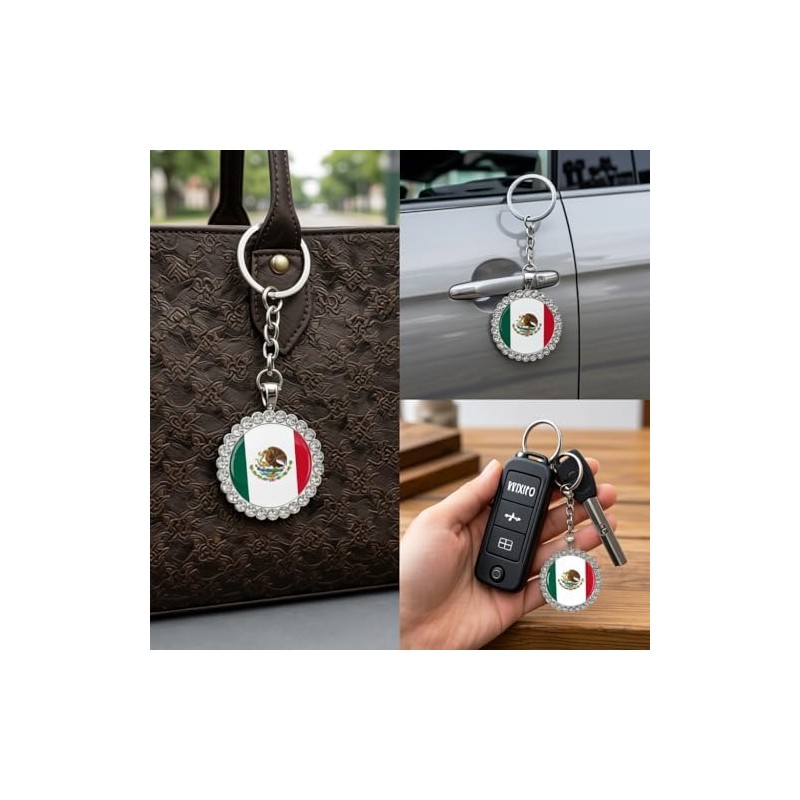 Llavero con bandera nacional Con diamantes de imitación