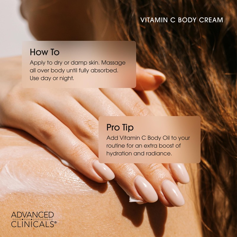 Advanced Clinicals Vitamin C Cream Visibly Brightening Body Lotion |