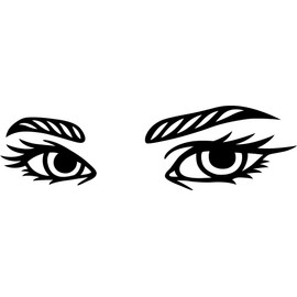Eyes Mua Lash Brows Salon Beauty Vinyl Decal Sticker for Car/Window/Wall (Black Gloss)