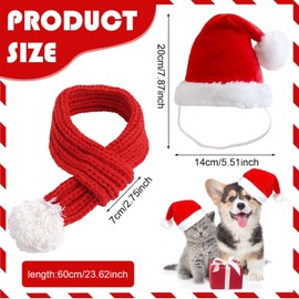 Shengruili Christmas Hat for Dogs, Cats and Dogs Christmas Costume, Christmas Hat and Scarf for Dogs, Cats, Pet Christmas Hat, Christmas Dog Scarf, Pet Christmas Outfit Gift
