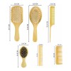 Kit De Cepillo Y Peine De Bambú Anti Frizz, 6