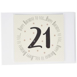 White Cotton Cards 21st Birthday Memories Photo Album (MTGA21T), of