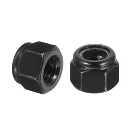 sourcing map 25Pcs 3/8"-16 Nylon Insert Hex Lock Nut, 304 Stainless Steel Self-Locking Nylon Insert Stop Nut for Industrial Construction Fasteners, Black&White